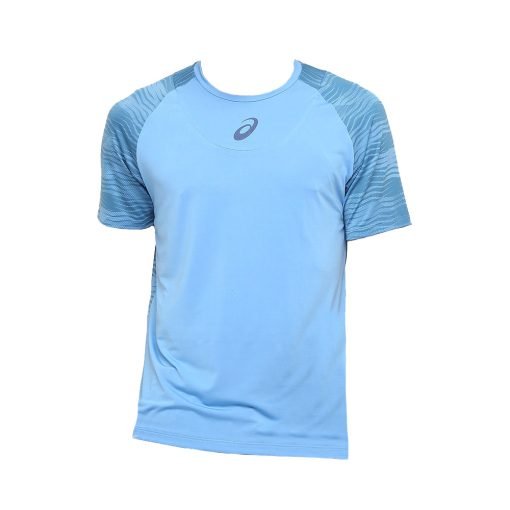 Camiseta Asics Tennis Challenger Print Masculina Azul Claro