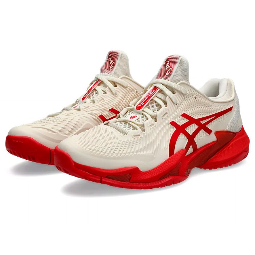 Tênis Asics Court FF 3 Novak Creme e Vermelho